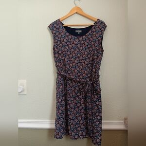Market Spruce Paisley Sleevless Rayon Midi Dress Woth Tie Waist